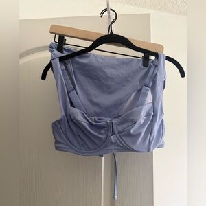 Victoria Secret Swim Bikini Set Unlined Ribbed Wicked Periwinkle SZ 36C